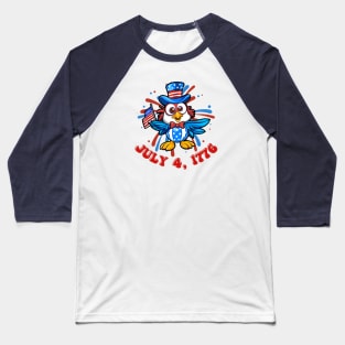 Patriotic Fireworks and Baby Bird on July 4, 1776 Baseball T-Shirt